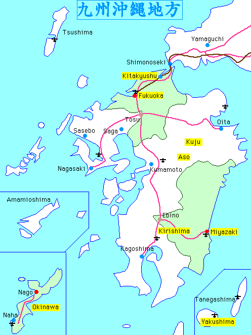 carte de Kyushu-Okinawa