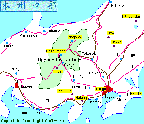 carte honshu chubu